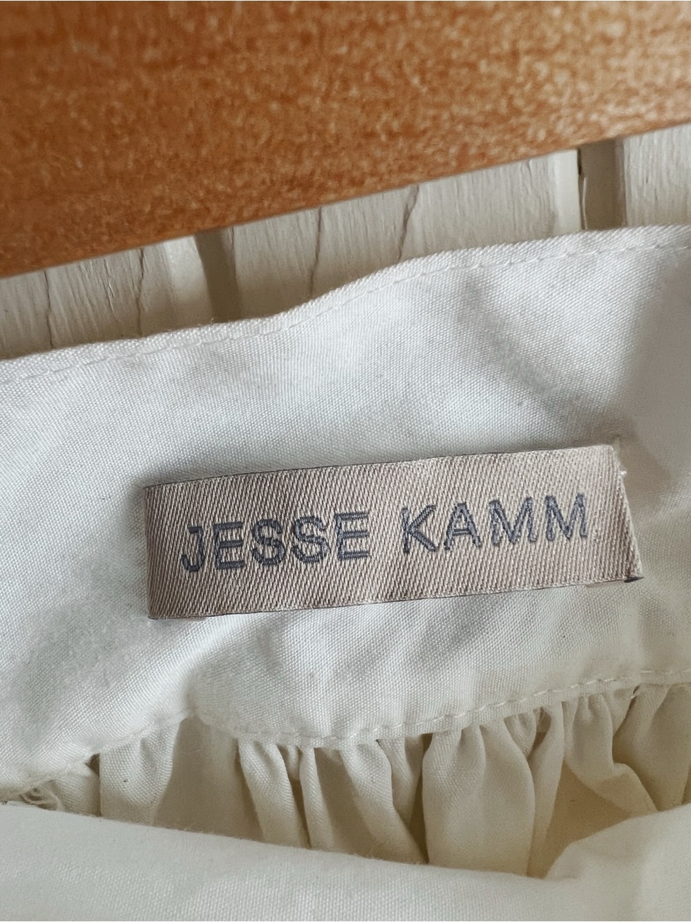Jesse Kamm Ranch Skirt | White Full Midi Gathered Waist Skirt | Size S - Picture 5 of 6